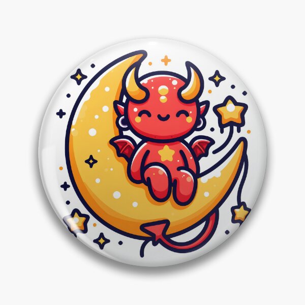 Item preview, Kawaii Buoyant Demon: Wearing Star-Shaped Earrings designed and sold by CanvasCutie.