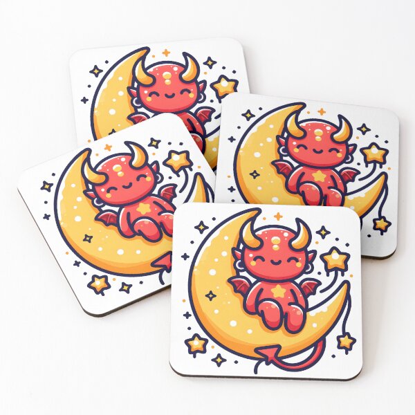 Item preview, Kawaii Buoyant Demon: Wearing Star-Shaped Earrings designed and sold by CanvasCutie.