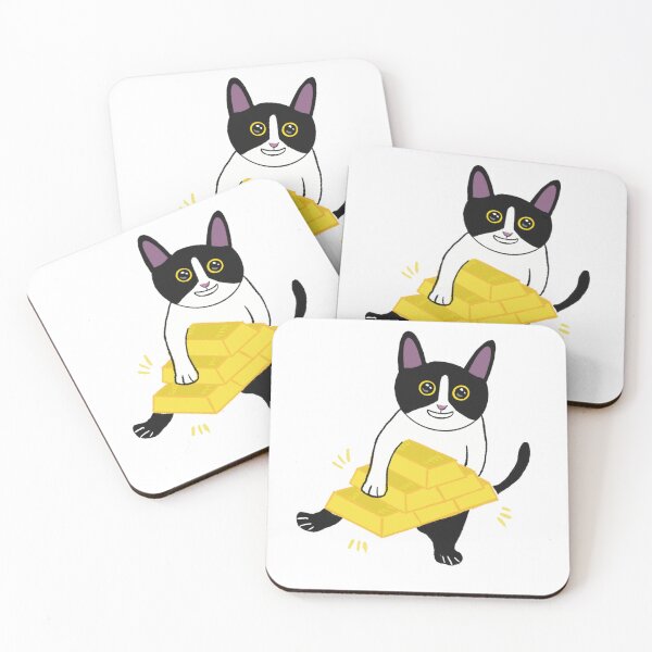 Item preview, Kitty with gold bars designed and sold by PilatesKitty.