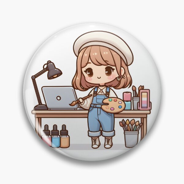 Item preview, Kawaii Fashion Designer With Paint Palette designed and sold by CanvasCutie.