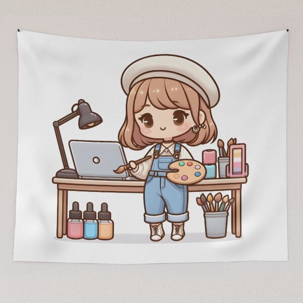 Item preview, Kawaii Fashion Designer With Paint Palette designed and sold by CanvasCutie.