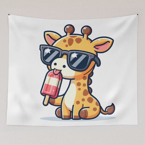 Item preview, Kawaii Giraffe With Sunglasses designed and sold by CanvasCutie.