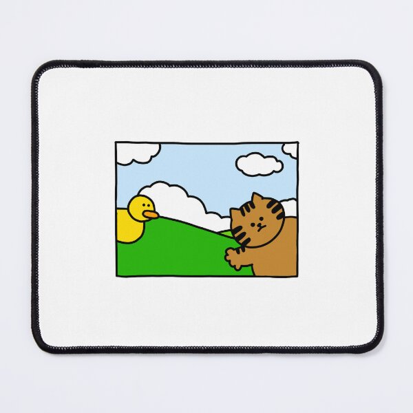 Item preview, a Cat and a Duck on the wallpaper designed and sold by superbaechoo.