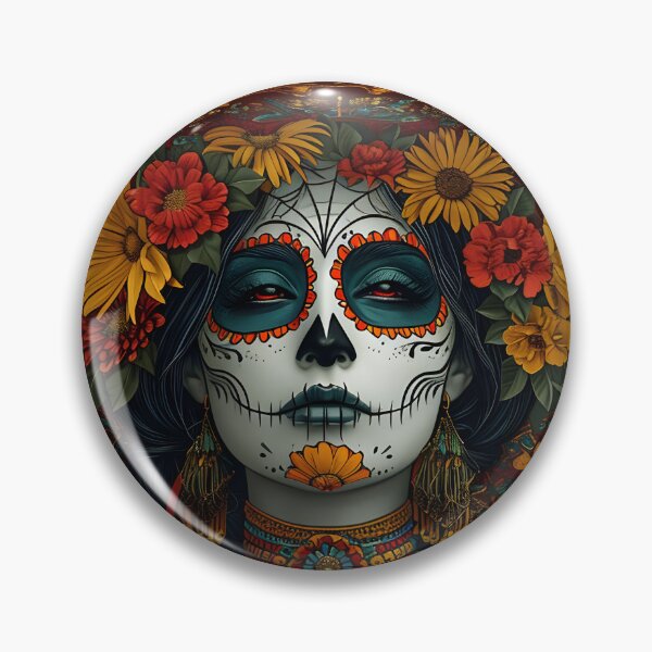 Artikelvorschau, Colorful Dia de los Muertos art portrait entworfen und verkauft von Artessie.