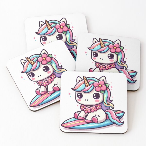 Item preview, Kawaii Adorable Unicorn: A Flower Lei designed and sold by CanvasCutie.