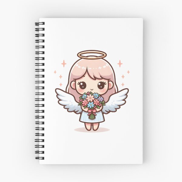 Item preview, Kawaii Blithe Angel With Bouquet Of Flowers designed and sold by CanvasCutie.