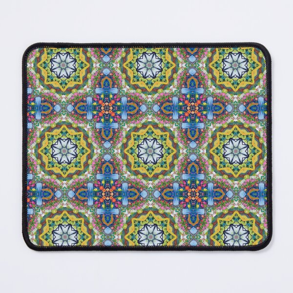 Item preview, Colourful Geometric repeating pattern in blue, yellow and red. designed and sold by PrettyPinkSkies.