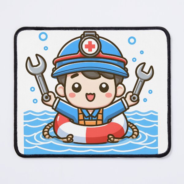 Item preview, Kawaii Mechanic: Wearing A Lifebuoy designed and sold by CanvasCutie.
