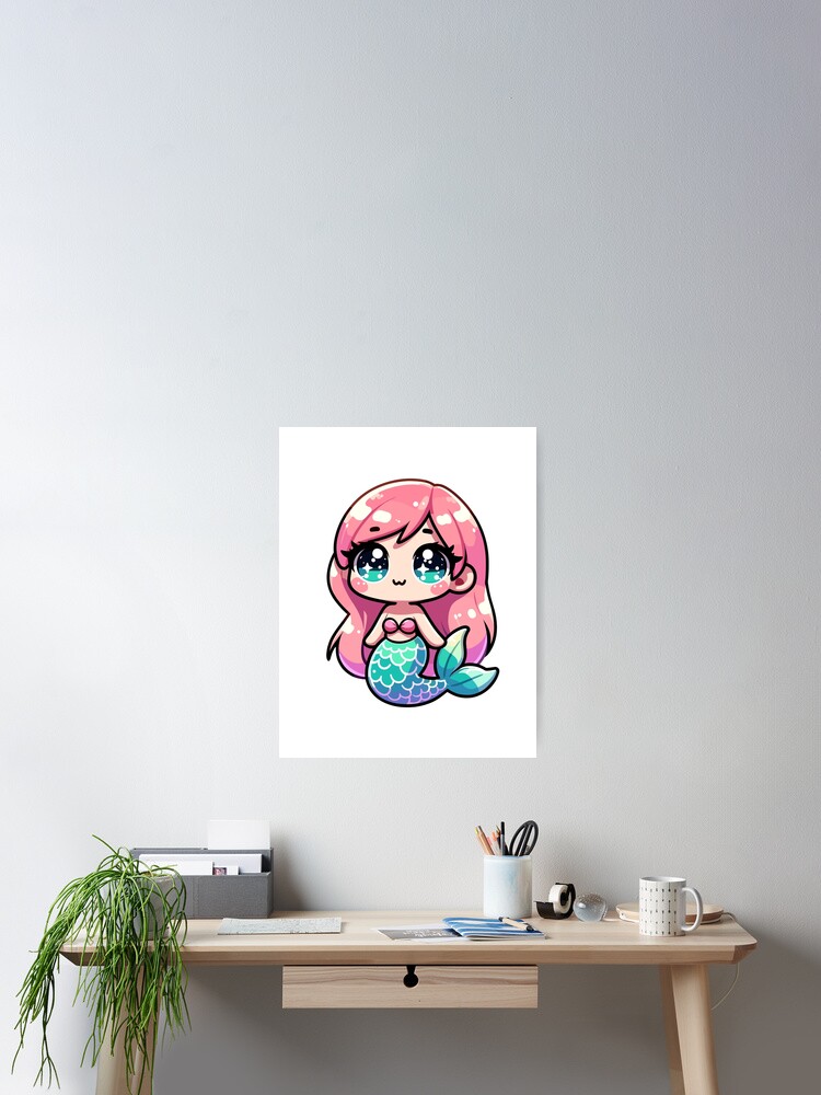 Chibi Kawaii Mermaid Poster