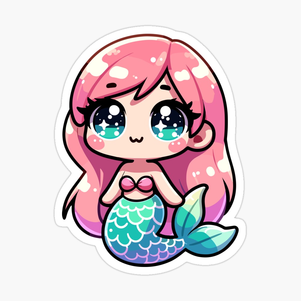 Chibi Kawaii Mermaid Poster