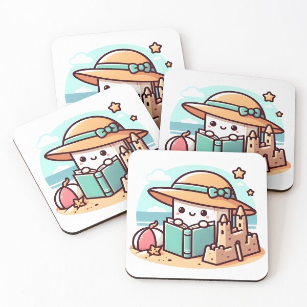 Item preview, Kawaii Book With Beach Hat designed and sold by CanvasCutie.
