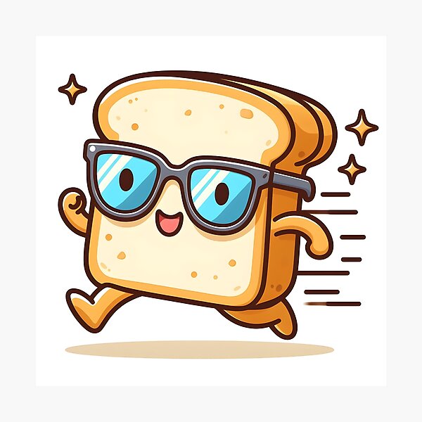 Item preview, Kawaii Toast With Sunglasses designed and sold by CanvasCutie.