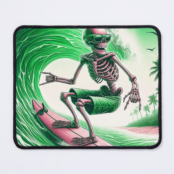 Item preview, Skeleton surfingin the sea designed and sold by FikirSanat.