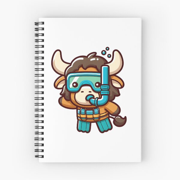Item preview, Kawaii Curious Minotaur With Snorkel And Goggles designed and sold by CanvasCutie.