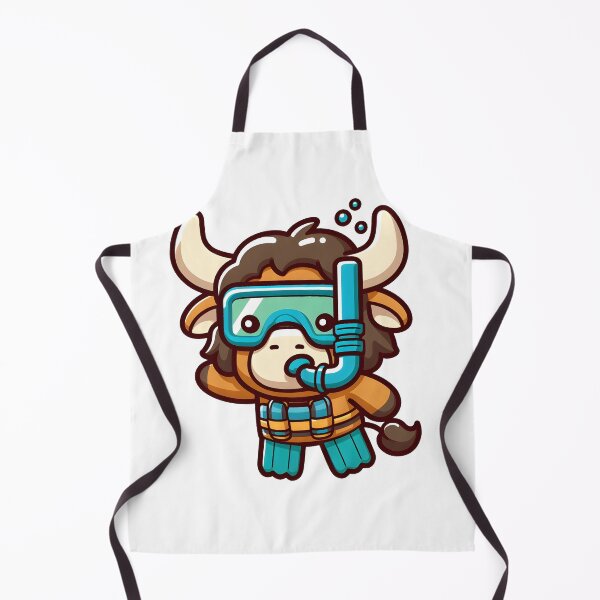 Item preview, Kawaii Curious Minotaur With Snorkel And Goggles designed and sold by CanvasCutie.