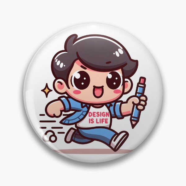 Item preview, Kawaii Graphic Designer Wearing A T-Shirt With 'Design Is Life' Print designed and sold by CanvasCutie.
