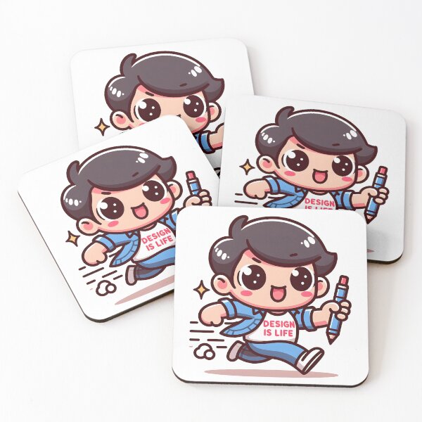 Item preview, Kawaii Graphic Designer Wearing A T-Shirt With 'Design Is Life' Print designed and sold by CanvasCutie.