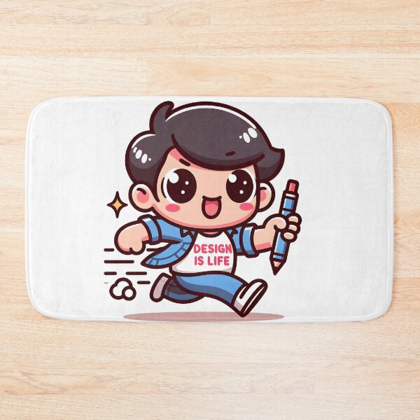 Item preview, Kawaii Graphic Designer Wearing A T-Shirt With 'Design Is Life' Print designed and sold by CanvasCutie.