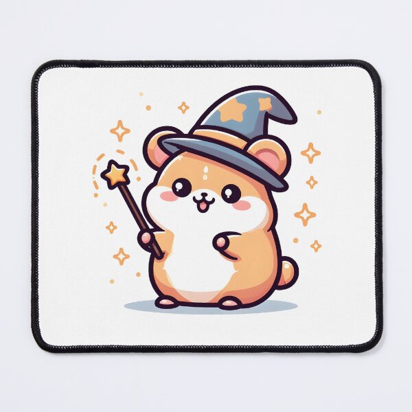 Item preview, Kawaii Hamster With Wizard Hat And Wand designed and sold by CanvasCutie.