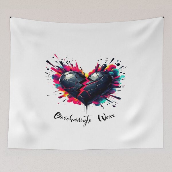 Item preview, Broken heart paint blob design with text "Damaged goods" designed and sold by danny-Dsign.