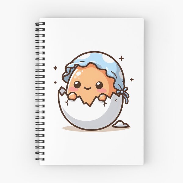 Item preview, Kawaii Egg Peeking Out Of A Cracked Shell Wearing A Baby Bonnet designed and sold by CanvasCutie.