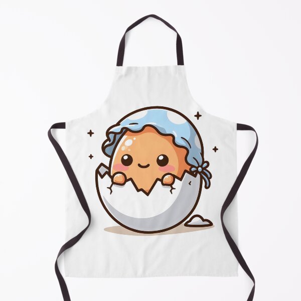 Item preview, Kawaii Egg Peeking Out Of A Cracked Shell Wearing A Baby Bonnet designed and sold by CanvasCutie.
