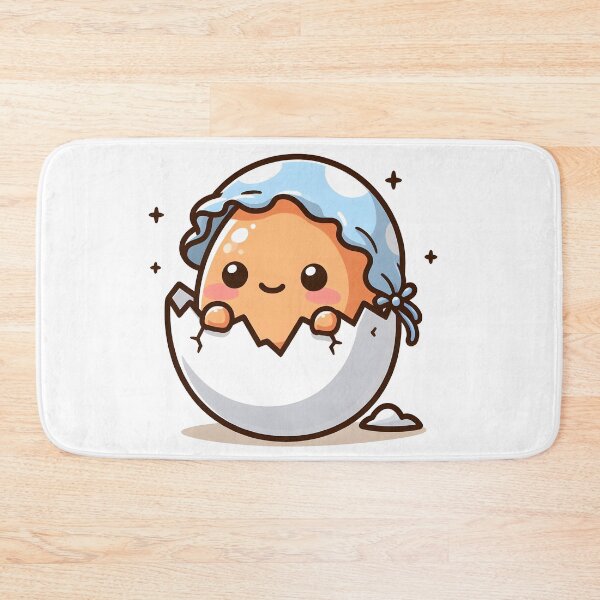 Item preview, Kawaii Egg Peeking Out Of A Cracked Shell Wearing A Baby Bonnet designed and sold by CanvasCutie.