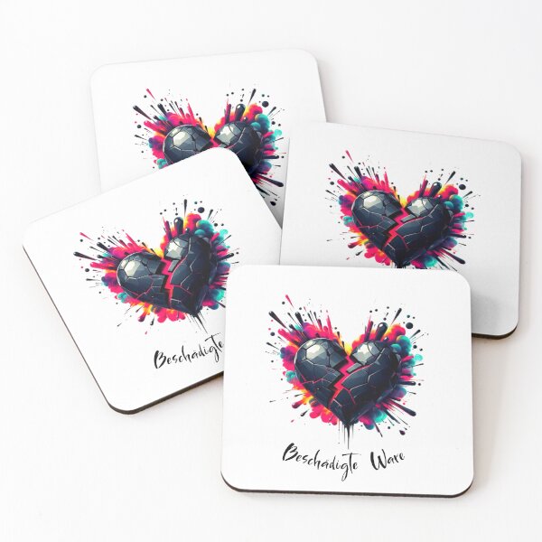 Item preview, Broken heart paint blob design with text "Damaged goods" designed and sold by danny-Dsign.