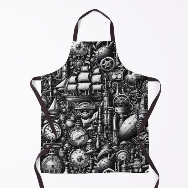 Item preview, Steampunk seamless ornament based on a maritime theme - 7 designed and sold by me-Midbar.