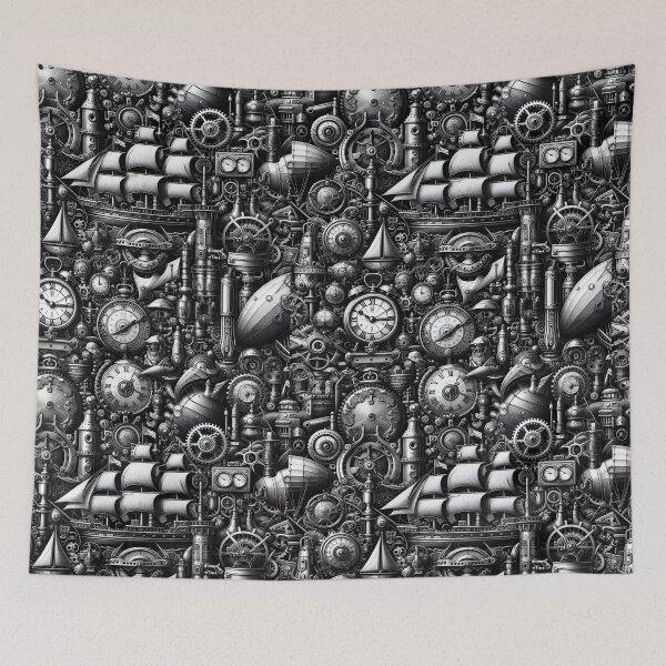 Item preview, Steampunk seamless ornament based on a maritime theme - 7 designed and sold by me-Midbar.