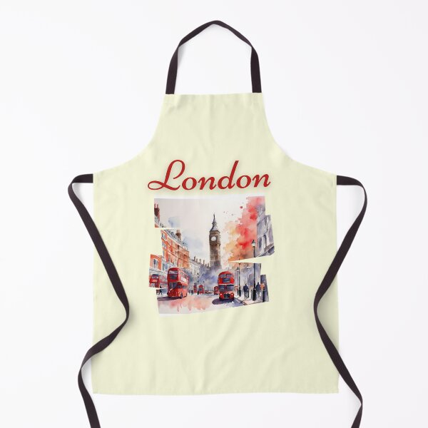 Item preview, Watercolour London autumn, fall,  Big Ben, phone, red bus doubledecker designed and sold by Coolparrotgirl.