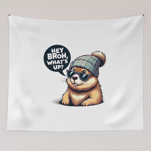Item preview, Chill Beaver Mamrot Bro - Urban Wildlife Streetwear Art designed and sold by BlueGoldArt.
