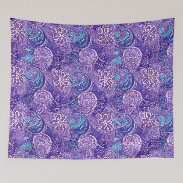 Item preview, a purple and blue paisley pattern on a purple background designed and sold by Enga6.