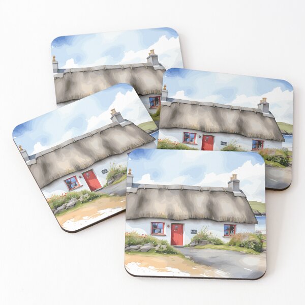 Item preview, Donegal Cottage by The Sea in Watercolor designed and sold by OliDesigns.