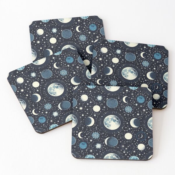 Item preview, Celestial Dance Moons and Stars in Midnight Symphony designed and sold by ArtComixHaven.