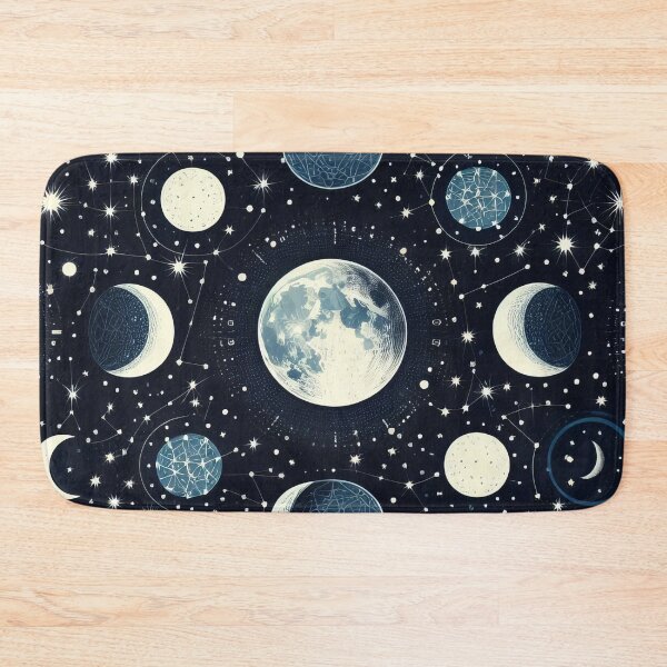 Item preview, Celestial Dance Moons and Stars in Midnight Symphony designed and sold by ArtComixHaven.