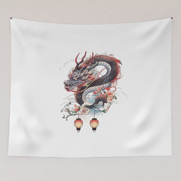 Item preview, Tattoo Style Dragon designed and sold by Lucy Goosy Art.