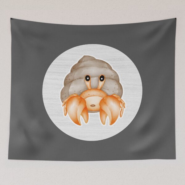 Item preview, Hermit Crab Watercolor Drawing designed and sold by LivingColorful.
