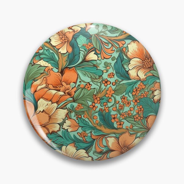 Item preview,  Green and Orange Chinoiserie designed and sold by YourPattern.