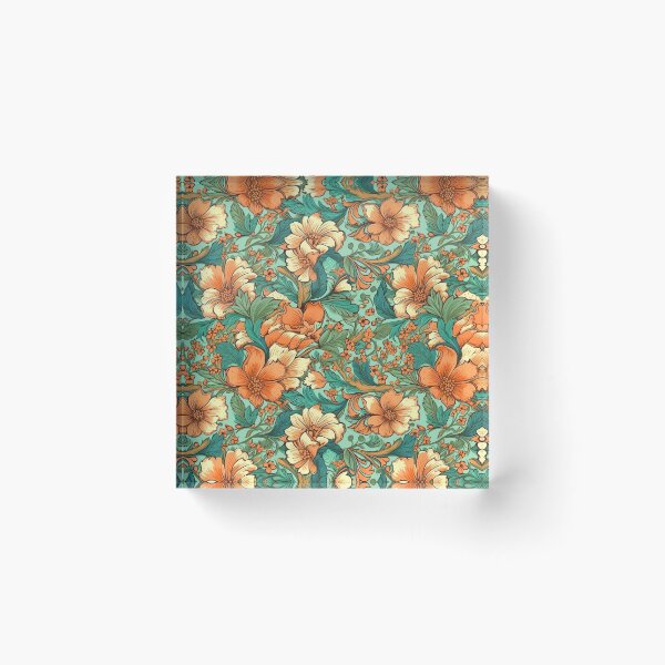 Item preview,  Green and Orange Chinoiserie designed and sold by YourPattern.