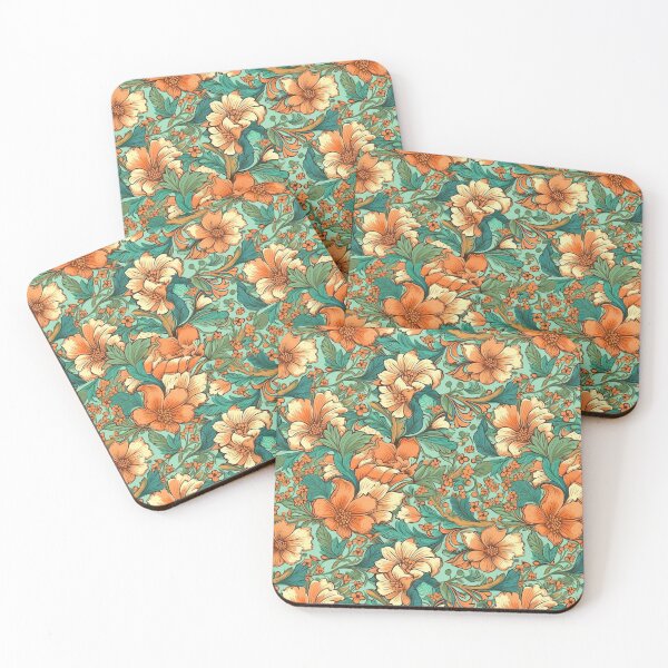 Item preview,  Green and Orange Chinoiserie designed and sold by YourPattern.
