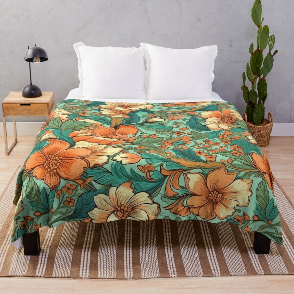 Item preview,  Green and Orange Chinoiserie designed and sold by YourPattern.