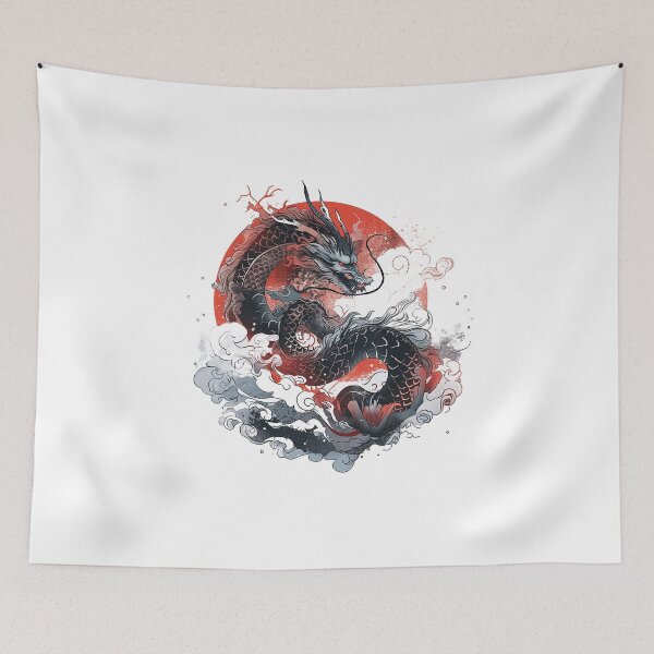 Item preview, Tattoo Style Dragon designed and sold by Lucy Goosy Art.