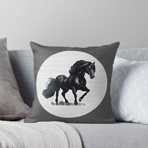 Item preview, Friesian Horse Watercolor Drawing designed and sold by LivingColorful.