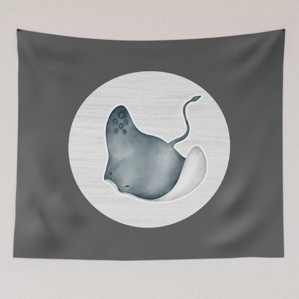 Item preview, Stingray Watercolor Drawing designed and sold by LivingColorful.