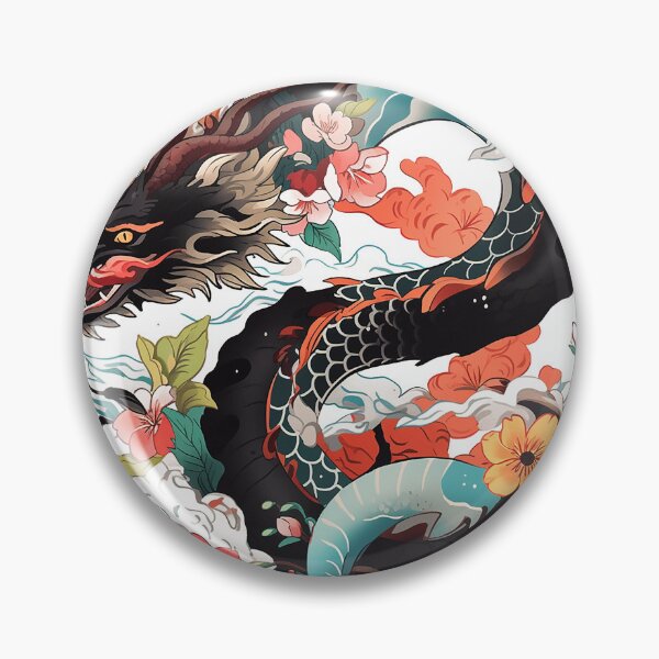 Item preview, Tattoo Style Dragon designed and sold by Lucy Goosy Art.