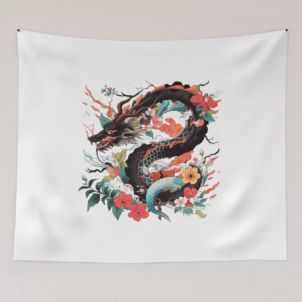Item preview, Tattoo Style Dragon designed and sold by Lucy Goosy Art.