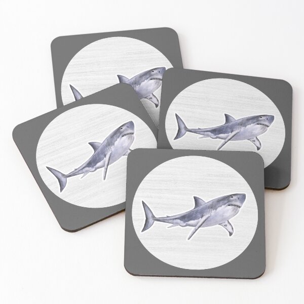 Item preview, Great white shark Watercolor Drawing designed and sold by LivingColorful.