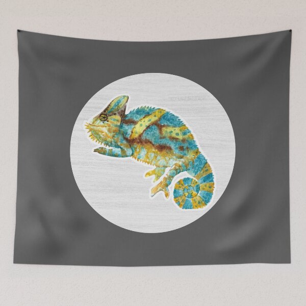 Item preview, Chameleon Watercolor Drawing designed and sold by LivingColorful.