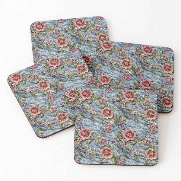 Item preview, Denim Floral Embroidered Design designed and sold by Graphitti Squad.